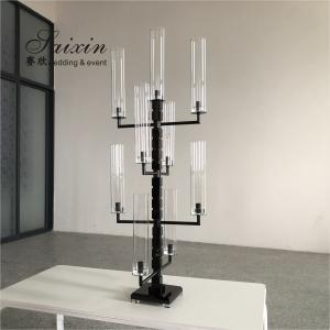 Elegant Trendy 9 Arm Crystal Candelabra for Interior Decor custom tall tube
