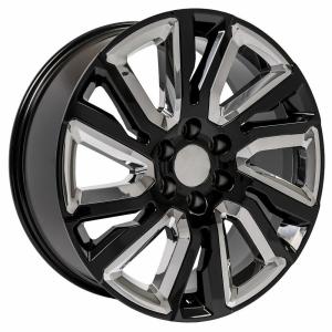 Ct2078 22x9 Gmc Replica Wheels Satin Black Gloss Black Insert Rim Chevy 22"
