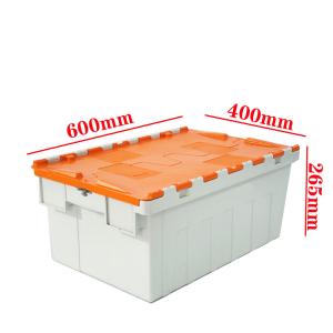 Recyclable 600*400*265mm Nestable Plastic Crate with Lids Eco-Friendly Storage