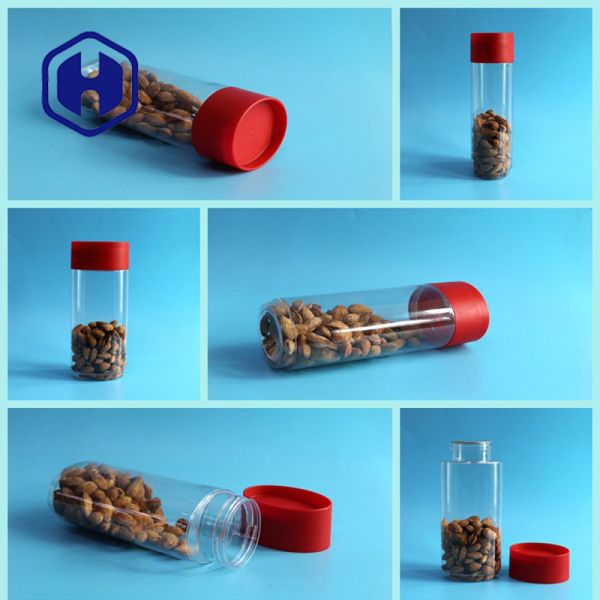 1236ml PET Can Oval Long Big Canning Transparent Nuts Custom Stackable Plastic
