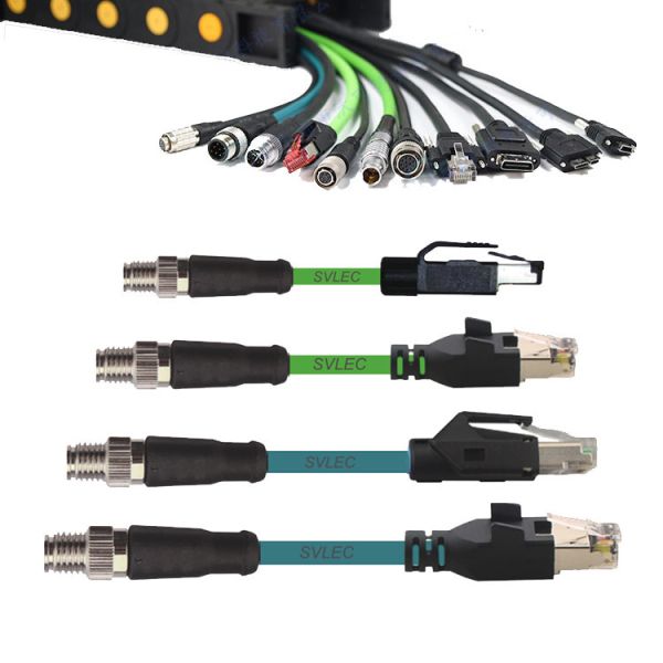 Flexible Drag Chain Cable M12 to RJ45 Plug Connector Ethernet Network Cable Cat6