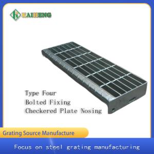 Buy cheap T4 Checkered Platenosing Steel Grate Stair Treads Bearing Bars At 40mm Pitch from wholesalers