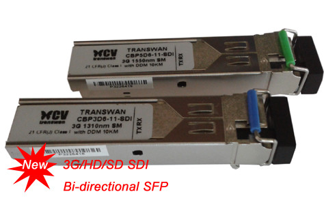 Buy cheap Bi-directional 3G/HD/SD Video SFP optical module,1310nm TX/1550nm RX from wholesalers