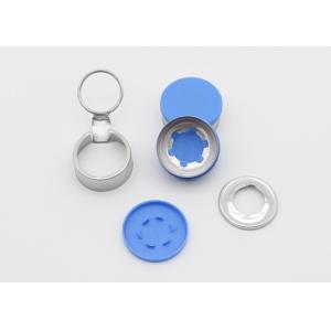 Buy cheap 32mm Blue Infusion Medicinal Vial Caps With Ring Pull Customized Logo And Size from wholesalers
