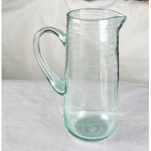 Buy cheap Recycle Green Spiraling Bubbles  Glass Water Pitcher , Large Glass Pitcher from wholesalers
