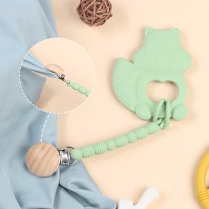 Buy cheap Green Round Silicone Pacifier Clip OEM ODM Dummy Clips Silicone from wholesalers