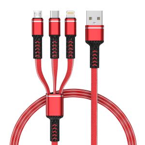 Buy cheap Customized 3-in-1 Multi Charging Cable USB To Micro-USB Type-C Lightning 1m/2m Length OEM Support from wholesalers