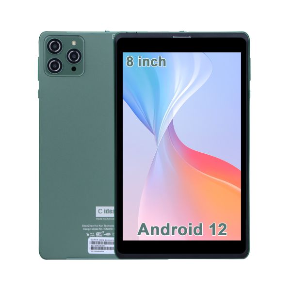 Quality C idea 8 Inch Android Tablet PC With Android 12 OS Quad Core CPU 8GB RAM 512GB Storage IPS HD Display CM818-Green for sale