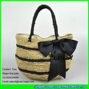 Buy cheap LUDA new striped straw beach bags totes bowknot raffia straw handbags from wholesalers