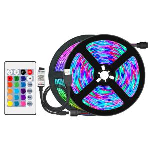 TV Decoration 5m RGB LED Strip Light Set With 24Keys Bluetooth Control And IP20