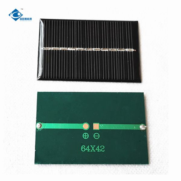 Quality 5.5V Customized Small Epoxy Mini Solar Panel ZW-6442-M Lightweight Epoxy Resin Solar Panel 0.4W for sale