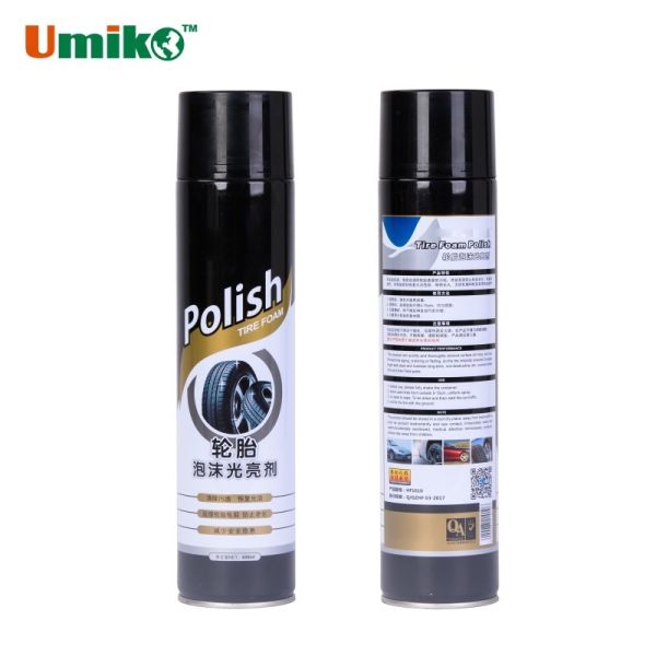 Quality 650ml Eco Friendly Tire Foam Spray Auto Polish Spray With UV Protection for sale