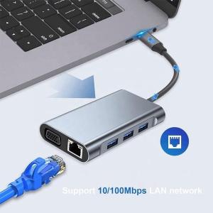 Buy cheap Multi Function 8-In-1 USB-C USB C Docking Station with Dual 4K HDMI and 2 HDMI Ports Gray from wholesalers