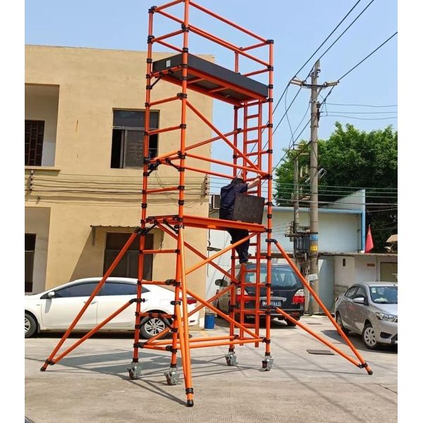 Insulated GRP FRP Mobile Scaffolding Tower Durable 200kg/sqm Load Capacity