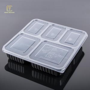 Buy cheap Microwave Safe 5 Compartment FDA Airplane Food Tray With Lid product