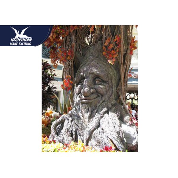 Amusement Equipment Outside Lifelike Animatronic Talking Tree Mouth Open And
