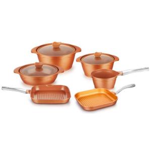 Buy cheap Die cast ceramic coated non stick copper grill pan pot with stainless steel handle from wholesalers