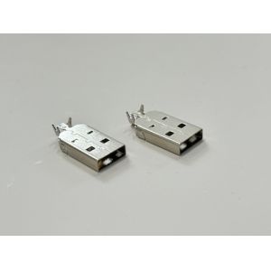 USB 2.0 AM Dual-Piece Connector | Brass Shell, Ni Plated 80u”, Wire Cable