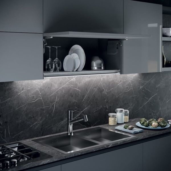 Modern Style Designs Melamine-faced Chipboard Kitchen Cabinets With Peninsula