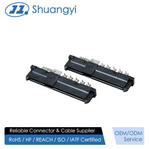 Buy cheap High-Speed SAS 29P IDC Female Cable Connector 180° with Peg, Phosphor Bronze Terminals & Gold G/F Contact | Electrical Signal Connector for PCB & Wiring Harness Customization from wholesalers