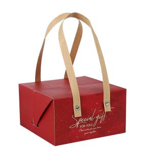 Recyclable Antiwear Paper Birthday Cake Packaging Box With Handles Multipurpose