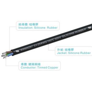 Buy cheap 3 * 24 AWG Silicone Wire 300V/150C Black Robot UL4297 Silicone Rubber Cables from wholesalers