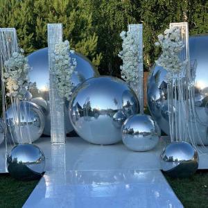 Buy cheap Mirror Ball Exclusive Event Memorable Settings Attraction Big Shiny Balls Inflatable Silver Deluxe Shiny Balloon Inflatable from wholesalers