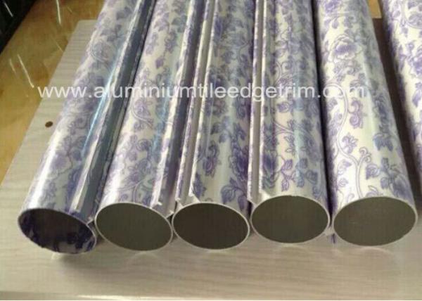 Powder Coating Round Aluminum Extrusion Profiles Marble Grain Color 8-15HW Hardness