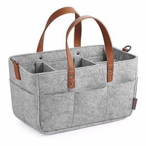 Buy cheap Tote Washable Diaper Caddy Nursery Storage Grey Cotton Felt from wholesalers