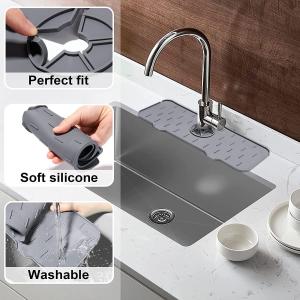 Buy cheap Sink Draining Pad Behind Faucet Splash Water catcher Mat Silicone Faucet Mat for Kitchen from wholesalers