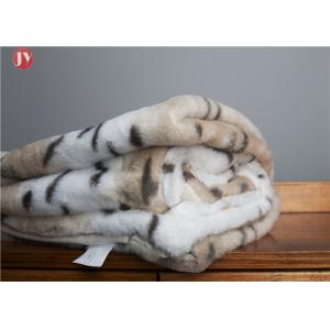 Classical King Size Comforter snow Leopard Grain Print Plush Faux Fur Mink Throw