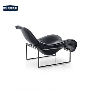 Buy cheap Synthetic Leather Office Building Lounge Chair Nordic Designer Glass Steel Duck Tongue Reception Art Creative Sofa Chair from wholesalers
