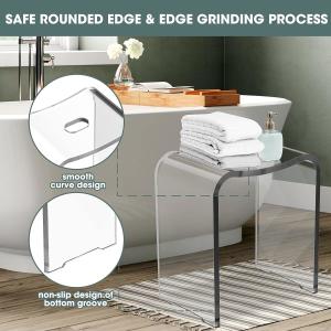 Buy cheap Transparent Custom Acrylic Furniture U Shape Acrylic Shower Bench Bathroom Stool from wholesalers