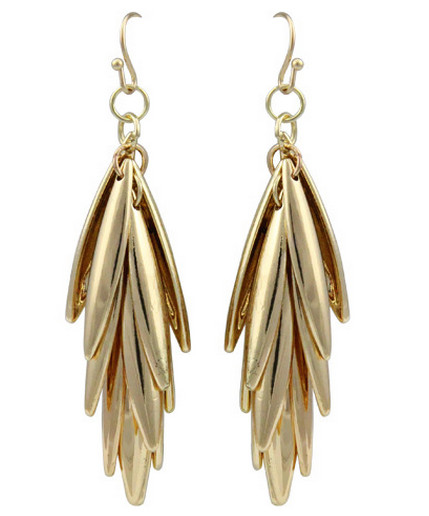 Quality European and American fashion upscale atmosphere geometric leaf-shaped earrings for sale