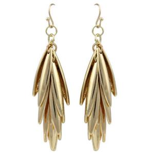 Buy cheap European and American fashion upscale atmosphere geometric leaf-shaped earrings from wholesalers