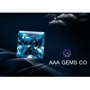 China Blue Colored Moissanite Princess Square Cutting Shape In Size 5MM on sale
