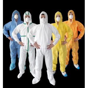 Buy cheap 75g Industrial PPE Equipment Elastic Disposable Microporous Coveralls from wholesalers