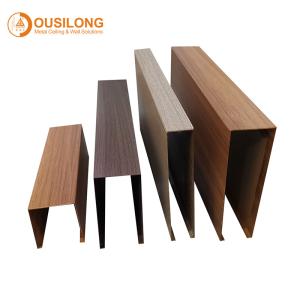 Buy cheap Building Wall Ceiling Decorational Materials Wood Color Suspended Metal Linear Strip False Ceiling from wholesalers