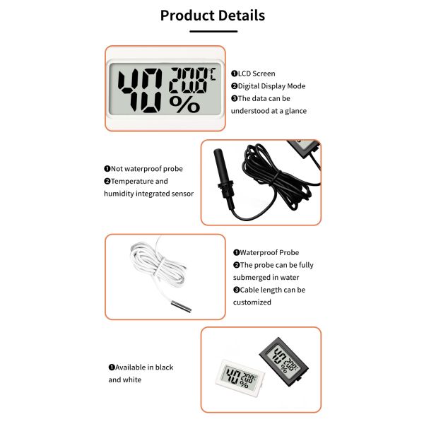 Best Selling Mini Digital LCD Display Thermometer Household Hygrometer Meter Tester for Fish Tank Indoor Refrigerator Freezer