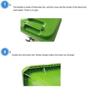 Buy cheap 240LCustom plastic garbage bin for outdoor use, Large capacity 660 liter plastic garbage four-wheeled cart with lid bin from wholesalers