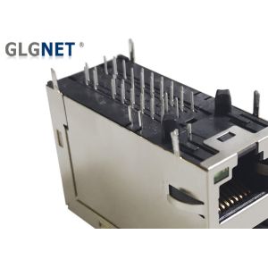 5 Channels PHY 10G RJ45 Connector Through Hole / DIP Mounting Stacked With LED