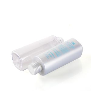 4 OZ RPET PET Cosmetic Plastic Bottles With PP Screw Cap Custom Silver Color