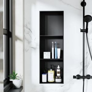 Buy cheap Shower Room Black Stainless Shower Niche Modern Style Steel Shower Niche from wholesalers