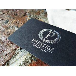 China 600gsm Silver Stamped / Silver Edge Business Cards For Super Marketing on sale