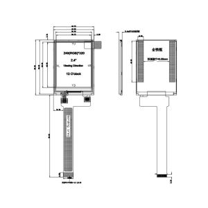 Polcd 8080 MCU TFT LCD Display ST7789V 2.4 Tft Lcd Shield Raspberry Pi