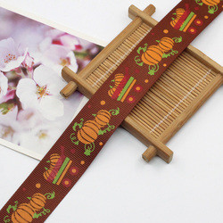bat ghost witch pumpkin pattern halloween holiday grosgrain webbing printed