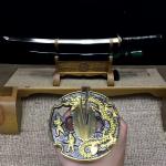 Buy cheap handmade japanese samurai swords with two colors saya T10 clay tempered real hamon blade SS096 from wholesalers