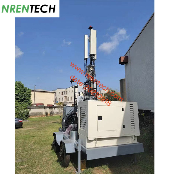 15m heavy duty payload lockable pneumatic telescopic mast 350kg payloads for mobile telecom cell tower