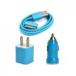 Buy cheap USB AC Wall Charger and Car Charger+Data Cable for Apple iPod Touch or iPhone4 4S 4G Blue from wholesalers