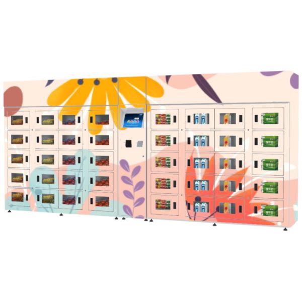 Quality 24 Hours Refrigerated Locker Self Service Smart Cabinet Transparent for sale
